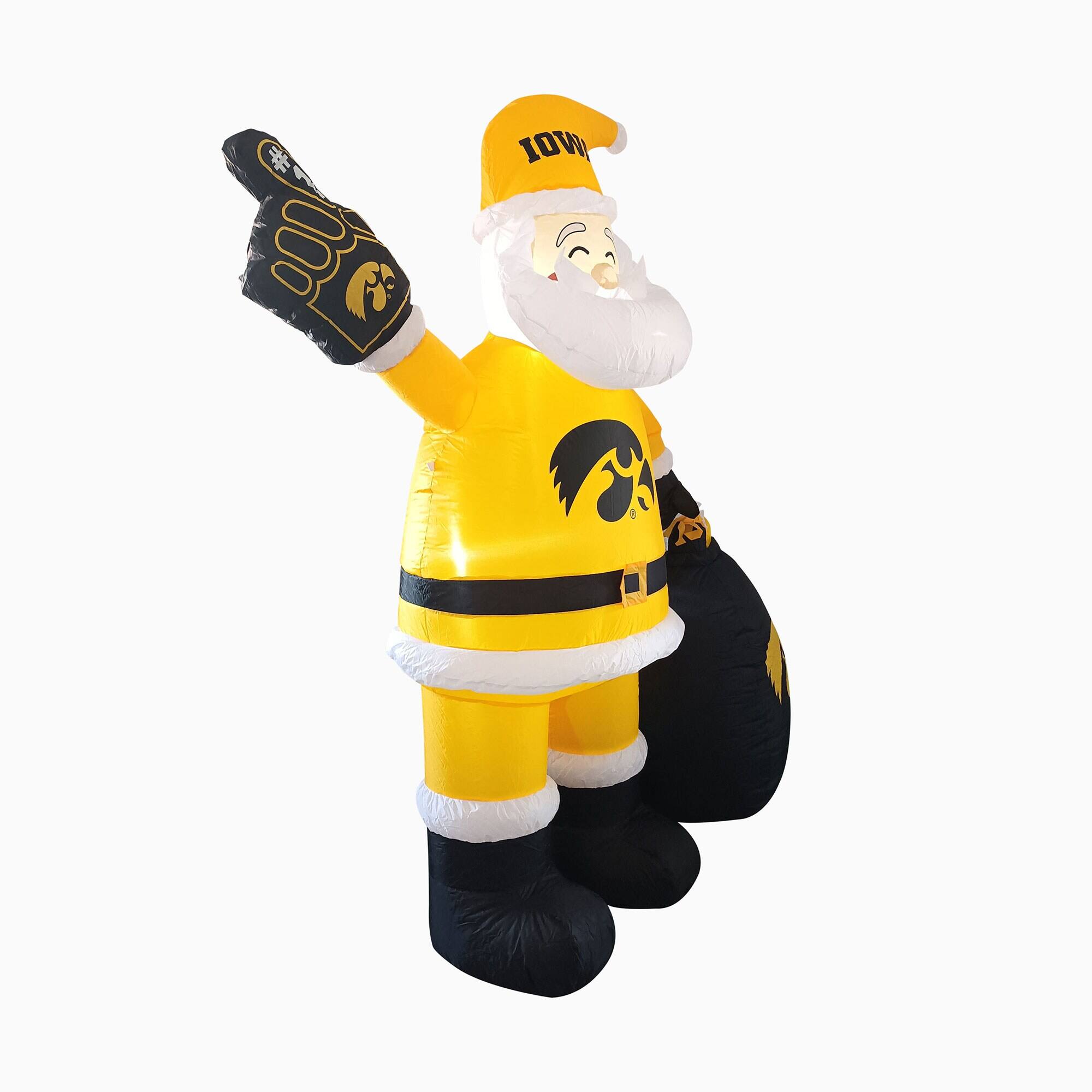 Alt View 1. Logo Brands - Iowa Hawkeyes 7' Inflatable Santa - Multicolor.
