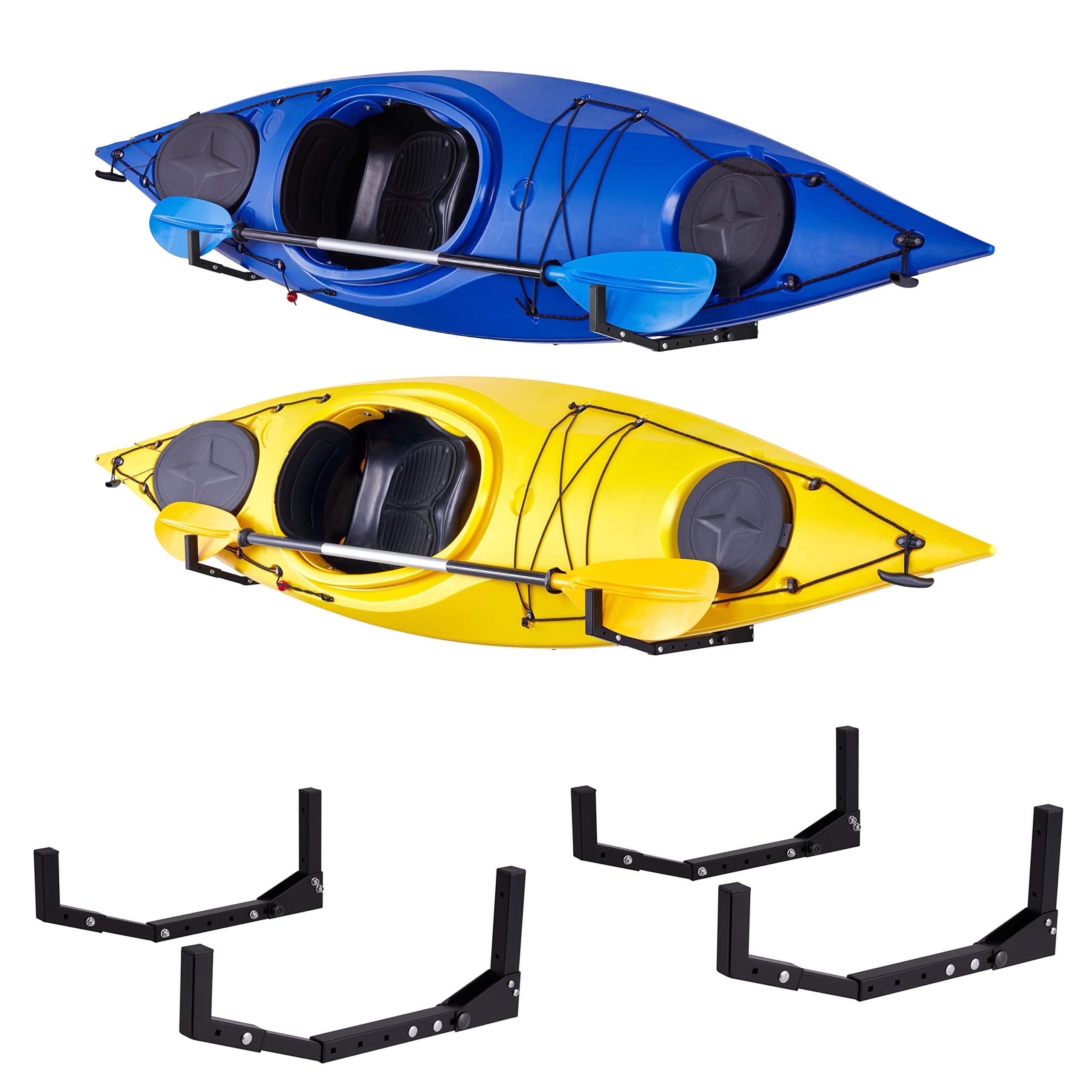 RaxGo - Wall-Mounted Kayak Rack, Heavy-Duty Kayak Storage Hooks with Adjustable Length - 2 Pair - Black price history on PriceWatchPro