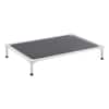 Front. VEVOR - Elevated Dog Bed for Large Dogs, Portable Raised Dog Cot with Aluminum Tube Metal Frame and Breathable Textilene Mesh - Grey + Silver.