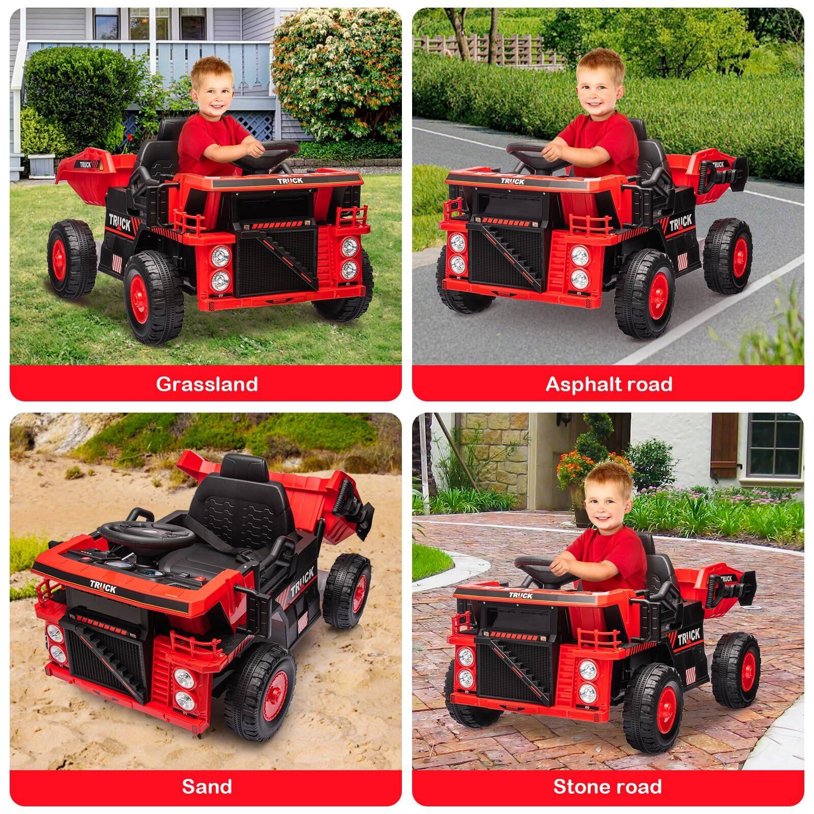 - Grassland
- Asphalt road
- Sand
- Stone road