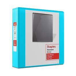 Staples - 2" 3-Ring View Binder, D-Ring - Teal
