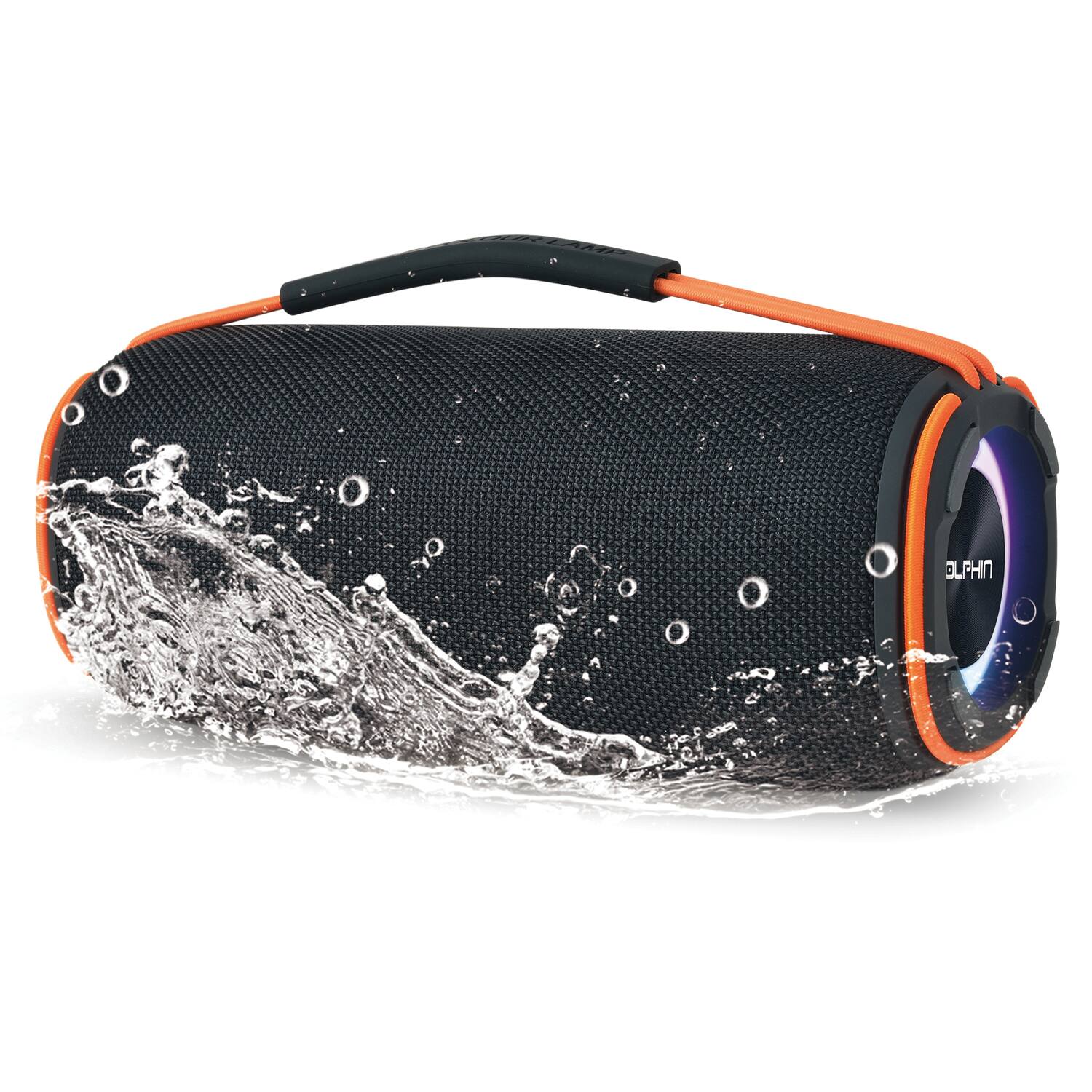 Angle. Dolphin - Dolphin Audio Dr-60 Dr-60 Diver Sport 30-watt-continuous-power Bluetooth Waterproof Portable Speaker With Lights - Black.