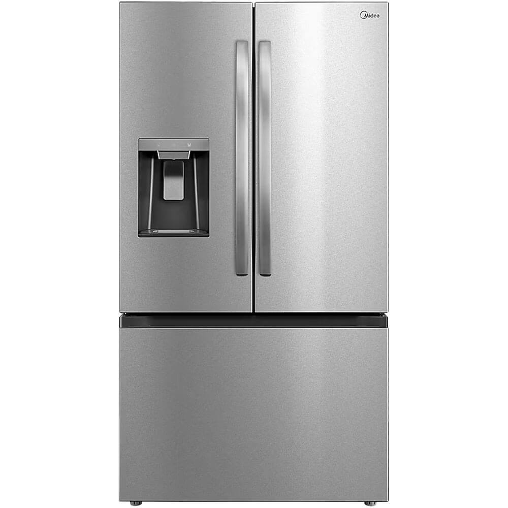 Front. Midea - Midea MRF29D6AST 29.3 Cu. Ft. Stainless 3-Door French Door Smart Refrigerator - Stainless.