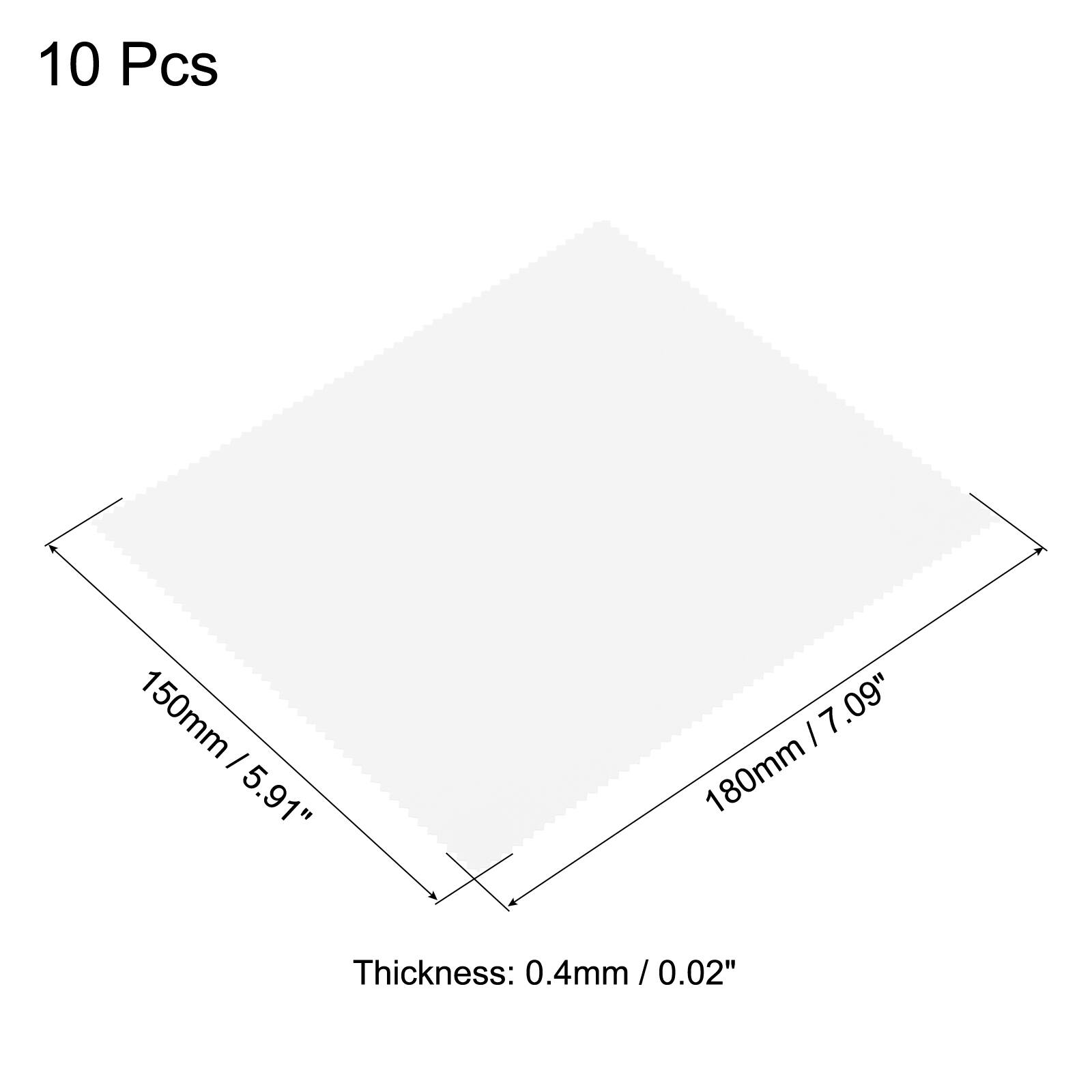 10 Pcs  
150mm / 5.91" x 180mm / 7.09"  
Thickness: 0.4mm / 0.02"