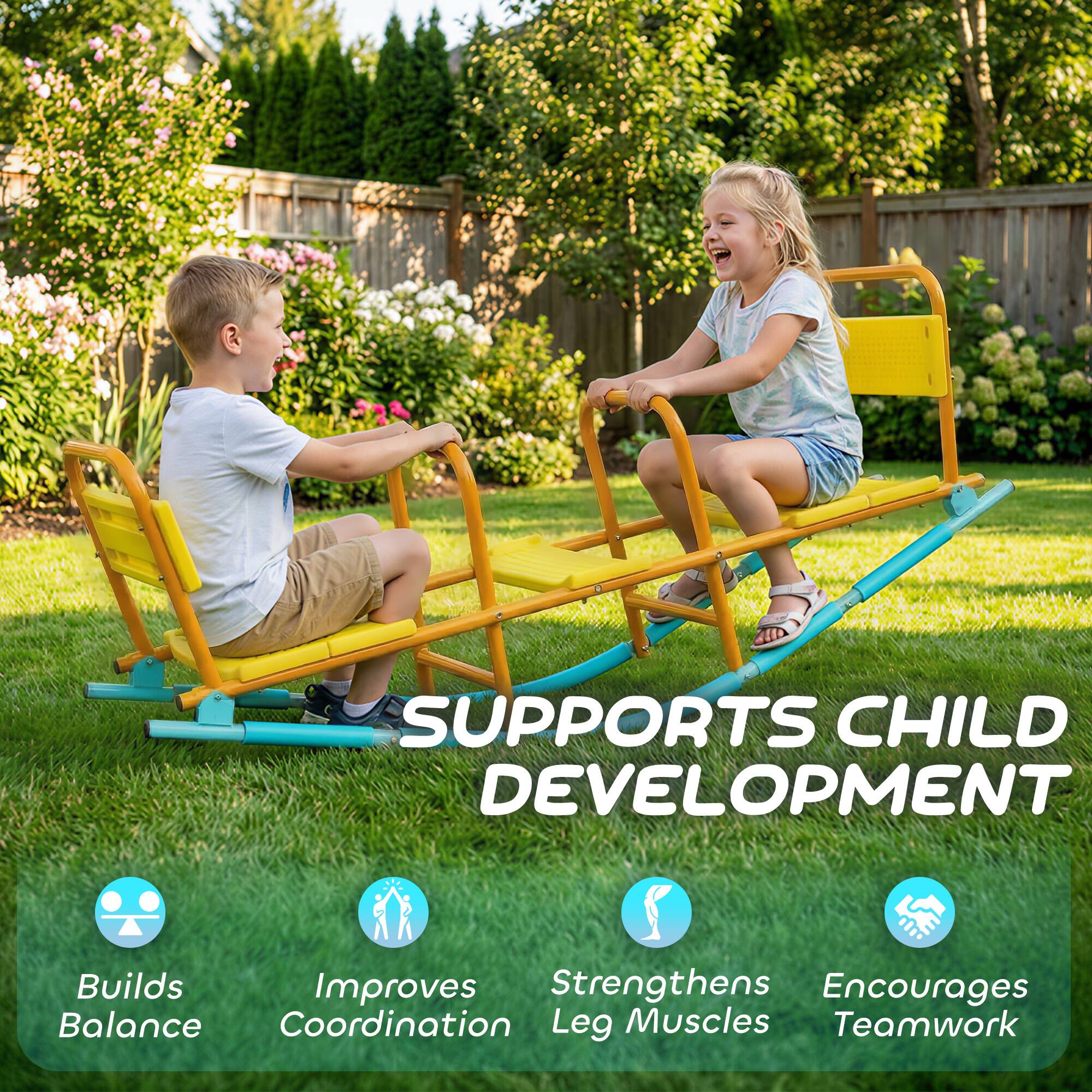 SUPPORTS CHILD DEVELOPMENT

- Builds Balance
- Improves Coordination
- Strengthens Leg Muscles
- Encourages Teamwork