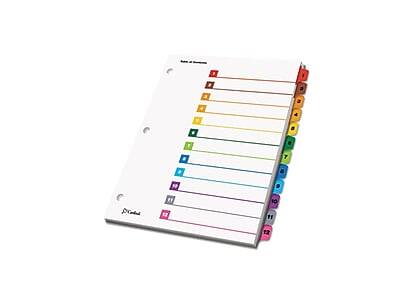 Alt View 1. Cardinal - OneStep Printable Paper Table of Contents and Dividers, 12-Tab - Multicolor.