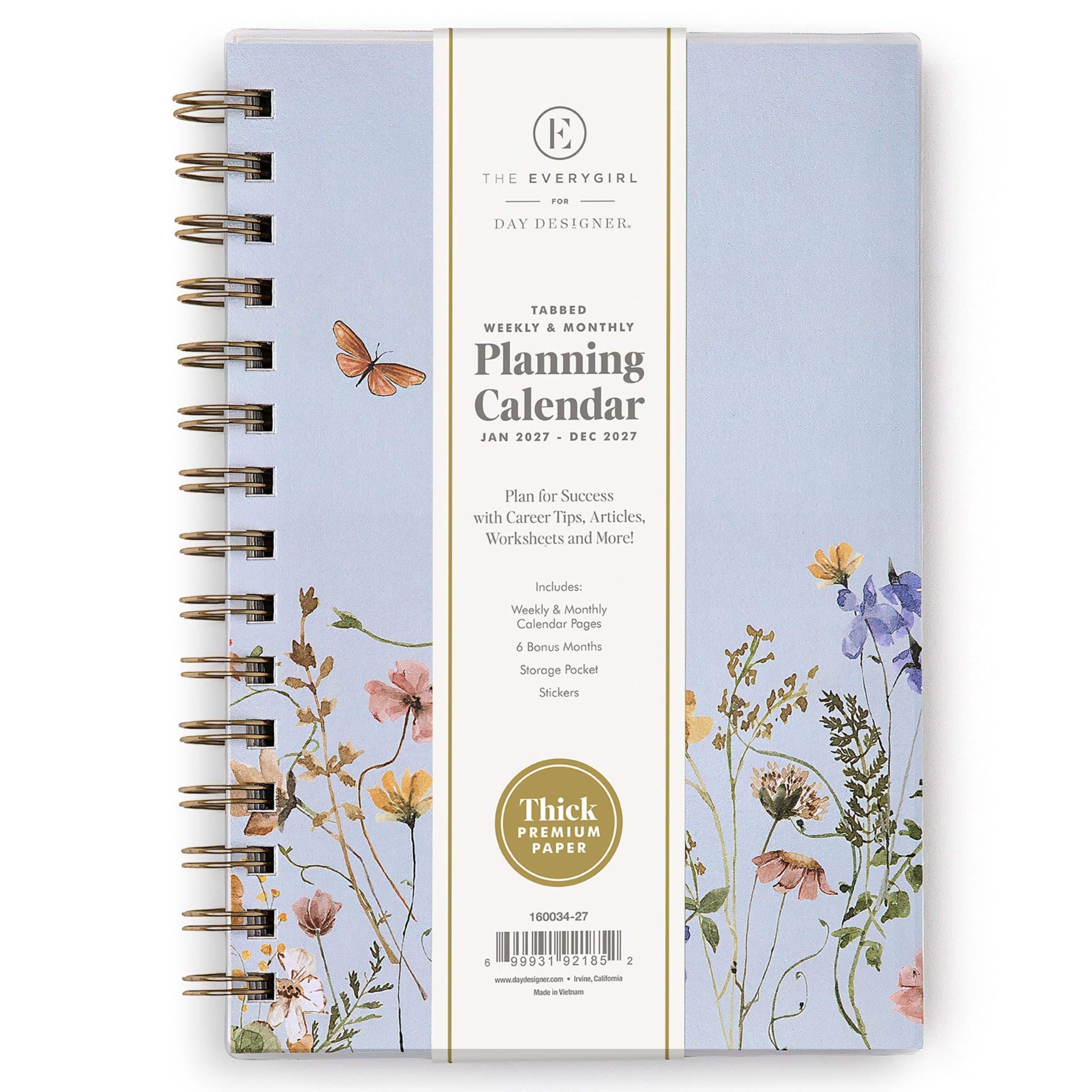 Blue Sky - 2027 Weekly & Monthly Planner Calendar, 5"x8", Stratford Coastal
