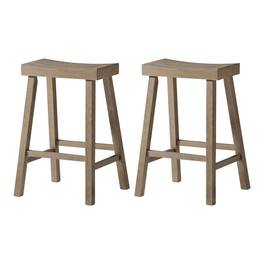 Maven Lane - Vincent Wooden Rustic Aesthetic Kitchen Counter Stool, Set of 2 - Antiqued Grey