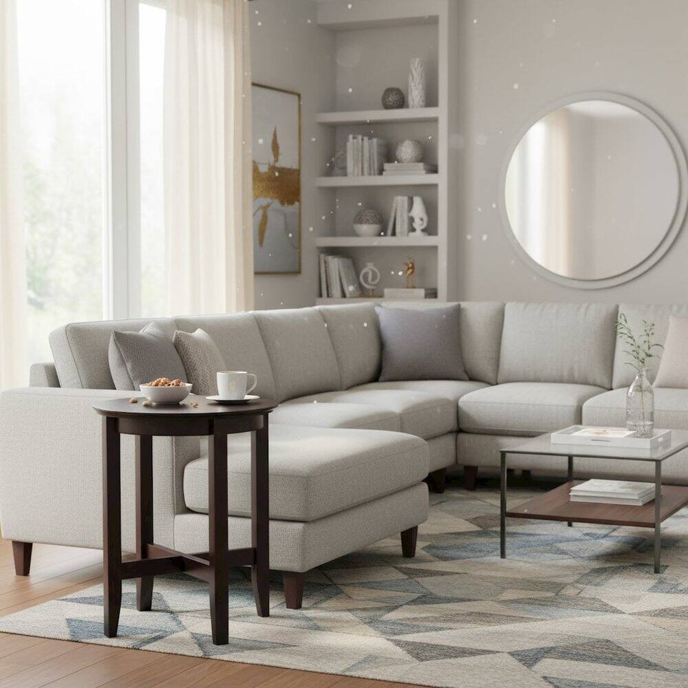 Alt View 2. FurniFact - Square End Table - Espresso.