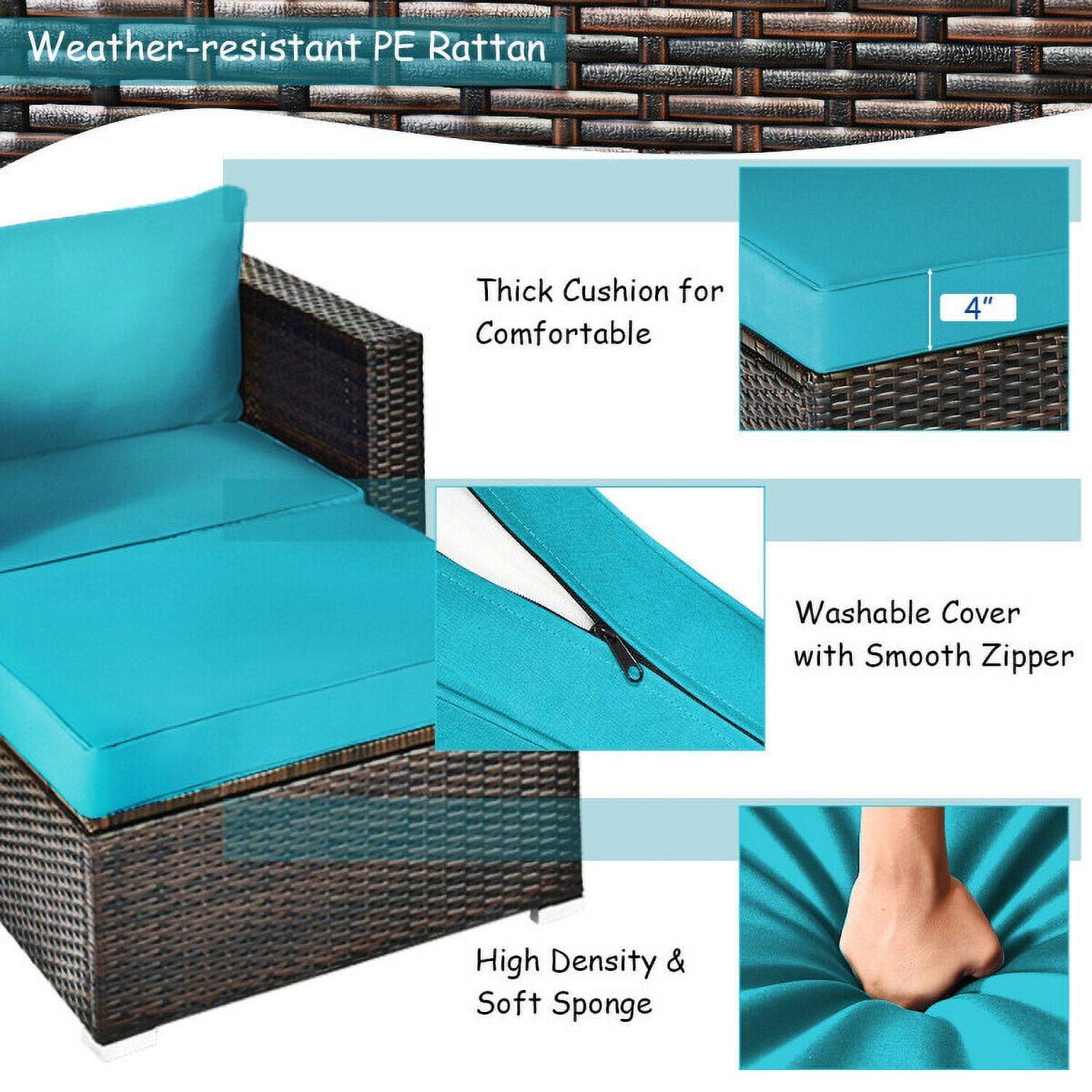 Weather-resistant PE Rattan

- Thick Cushion for Comfortable
- 4"
- Washable Cover with Smooth Zipper
- High Density & Soft Sponge