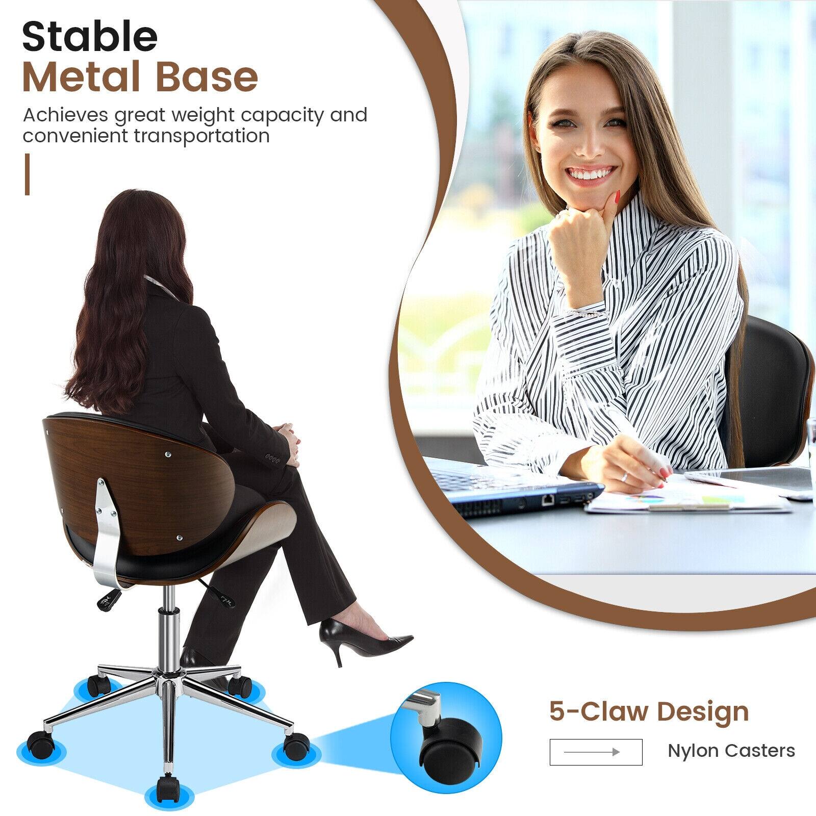 Stable Metal Base achieves great weight capacity and convenient transportation. It features a 5-Claw Design and Nylon Casters.