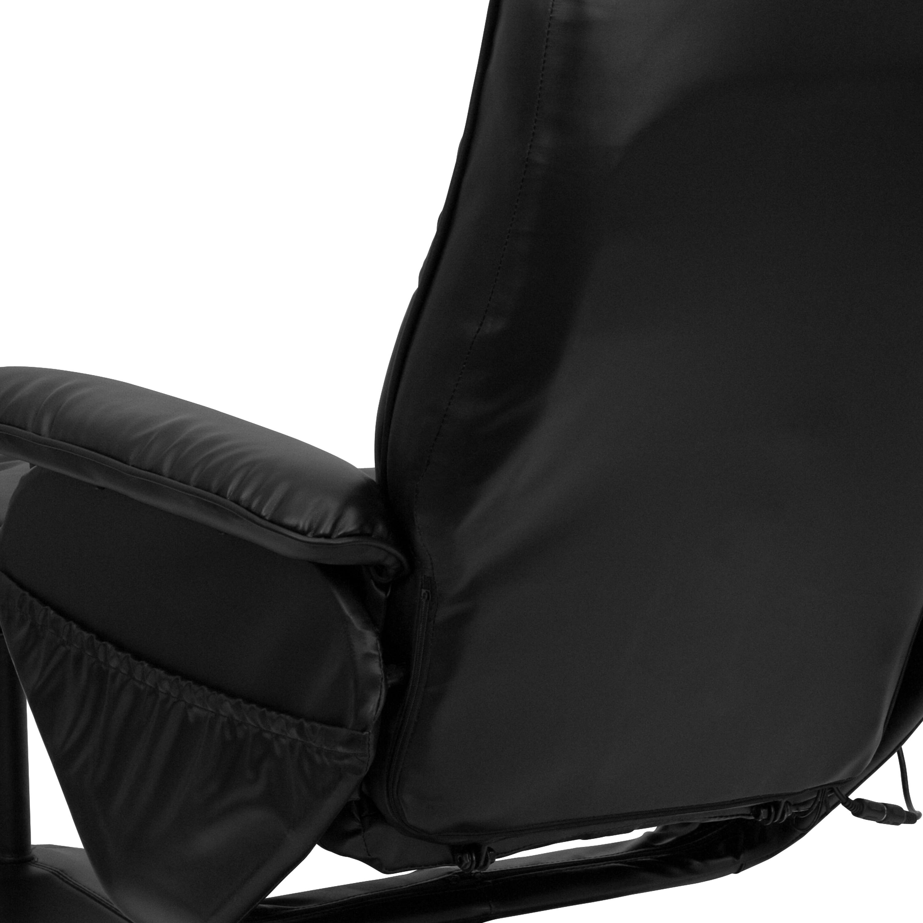 Alt View 9. Emma + Oliver - Massaging Multi-Position Recliner and Ottoman with Wrapped Base - Black.