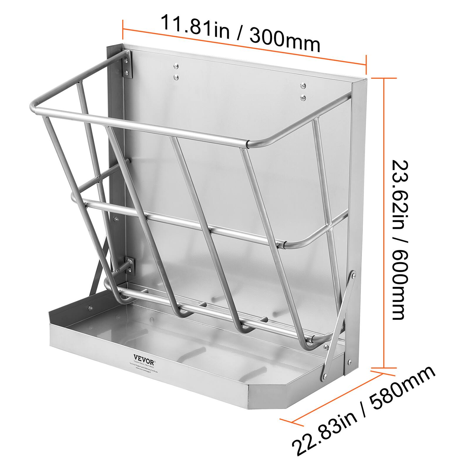 11.81in / 300mm  
23.62in / 600mm  
22.83in / 580mm