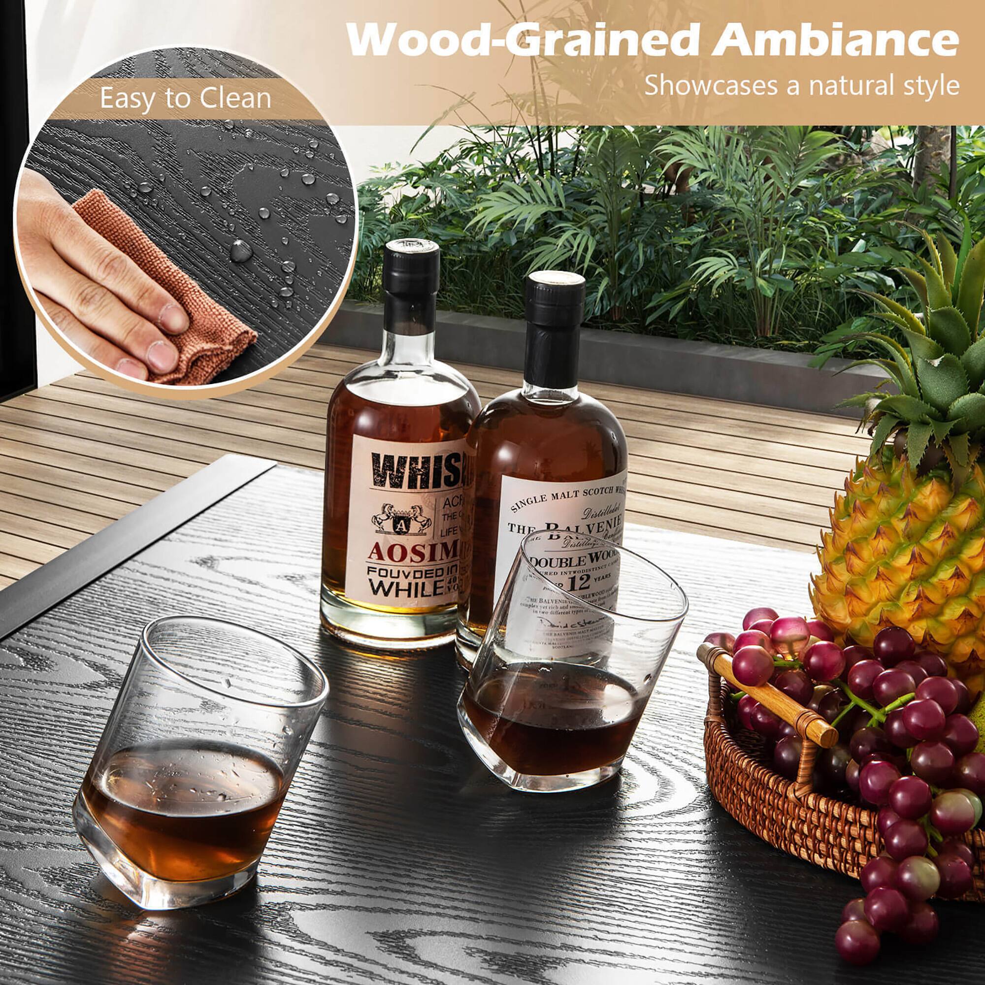Wood-Grained Ambiance  
Showcases a natural style  

Easy to Clean  

WHIS  
AOSIM  
FOUVEDIN  
WHILE  

THE DALVENIE  
SINGLE MALT SCOTCH WHISKY  
DOUBLE WOOD  
12 YEARS OLD