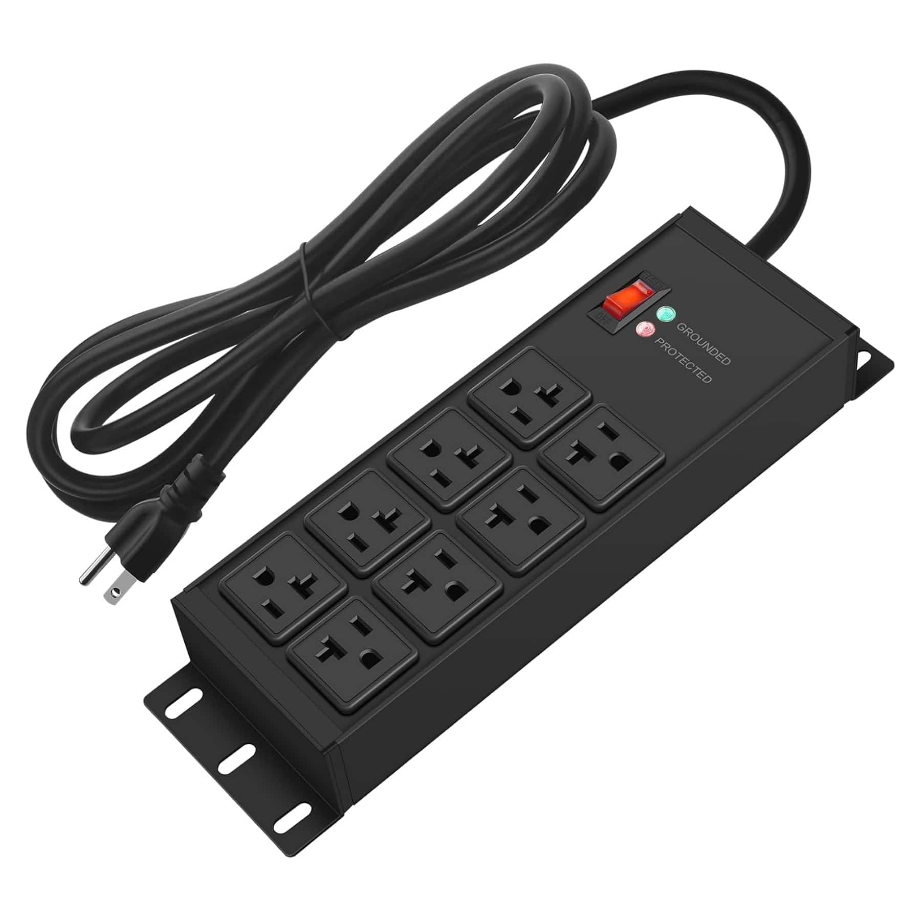 Dazzed Corner - Heavy Duty Power Strip Surge Protector - Black