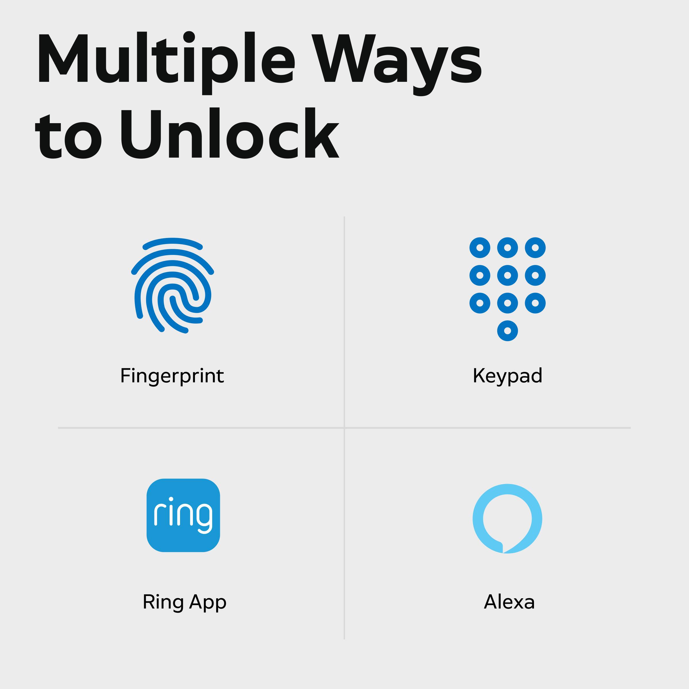 Ring Smart Lock, Backup Power Dial if battery dies, multiple ways to ...