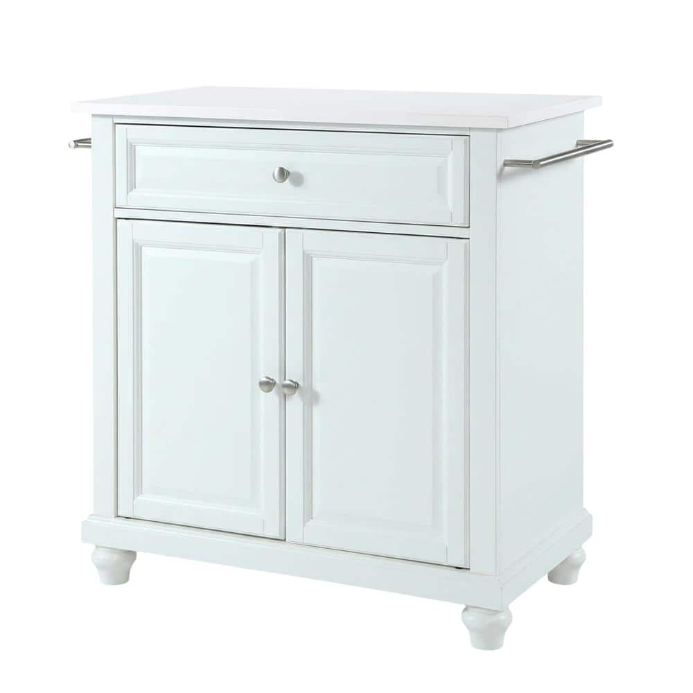 Crosley Furniture - Cambridge Stone Top Portable Kitchen Island/Cart - White