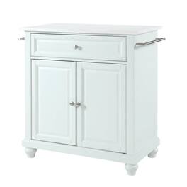 Crosley Furniture - Cambridge Stone Top Portable Kitchen Island/Cart - White