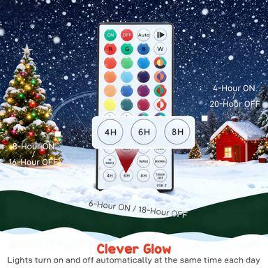 Clever Glow  
Lights turn on and off automatically at the same time each day  

ON OFF Auto  
G B W  

4-Hour ON / 20-Hour OFF  
4H 6H 8H  

8-Hour ON / 16-Hour OFF  
4H 6H 8H  

6-Hour ON / 18-Hour OFF  

TAA On 058-2