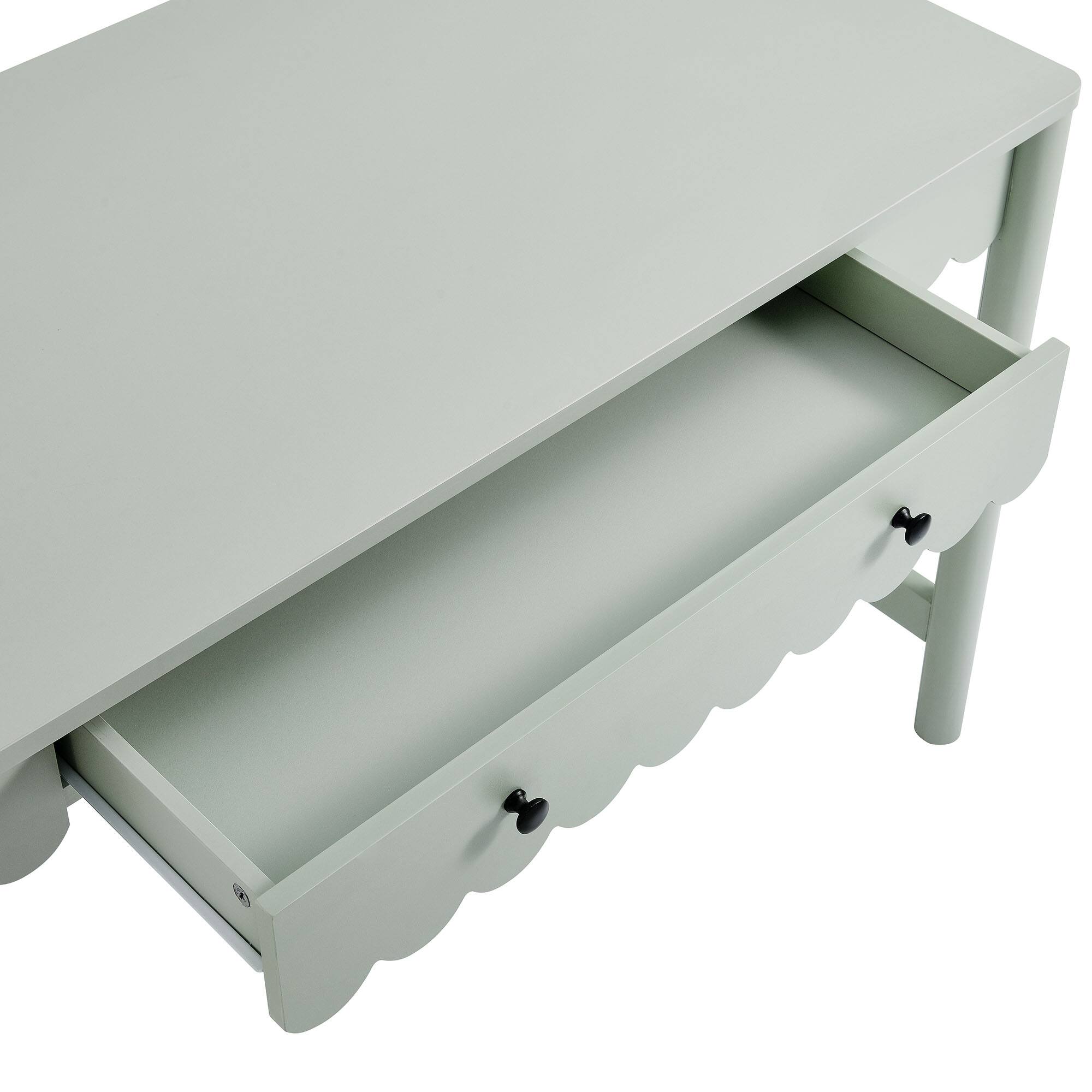 Alt View 5. Modway - Emmeline 1-Drawer Scallop Writing Desk by Modway - Sage.