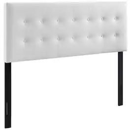 Emily Upholstered Vinyl King Headboard by Modway - White