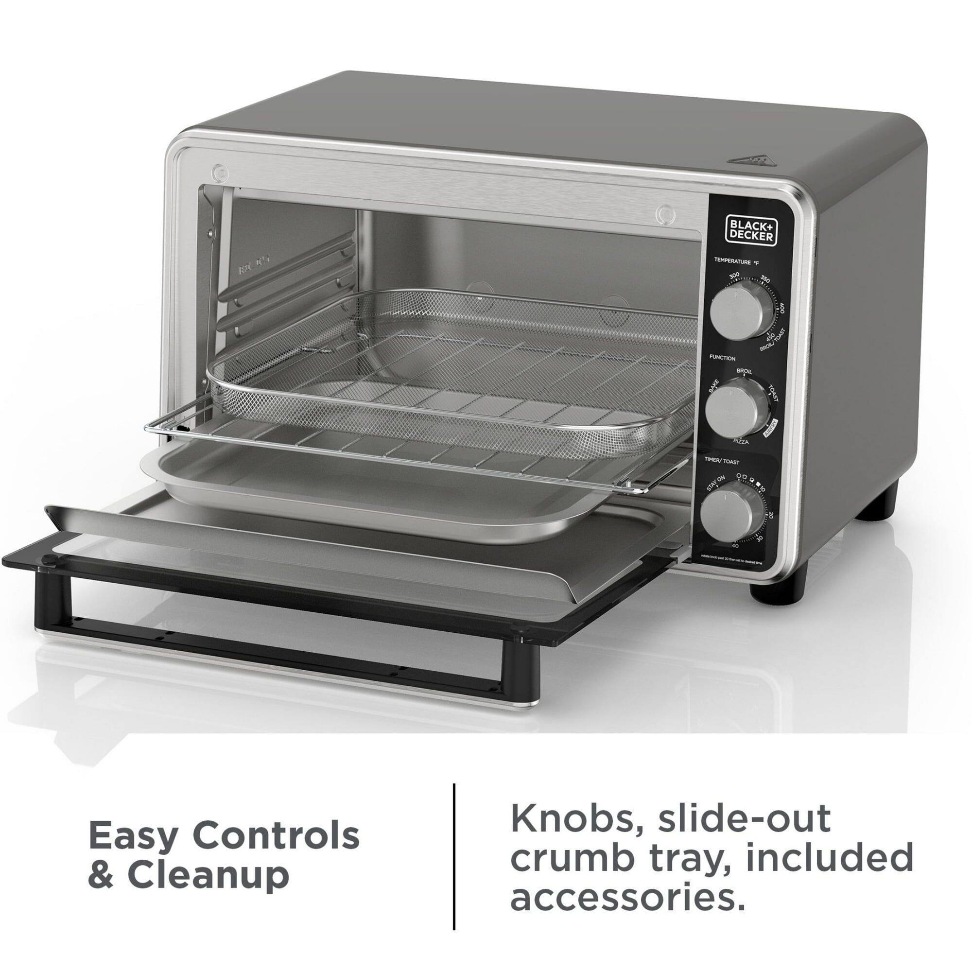 FN BLACK+ DECKER - 1

Easy Controls & Cleanup

Knobs, slide-out crumb tray, included accessories.