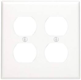 Leviton - 2 gang Nylon Duplex Wall Plate 1 pk - White