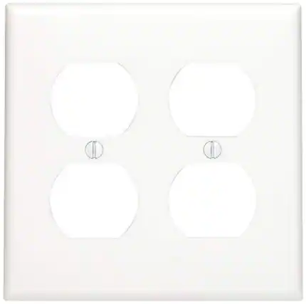 Front. Leviton - Leviton White 2 gang Nylon Duplex Wall Plate 1 pk - White.