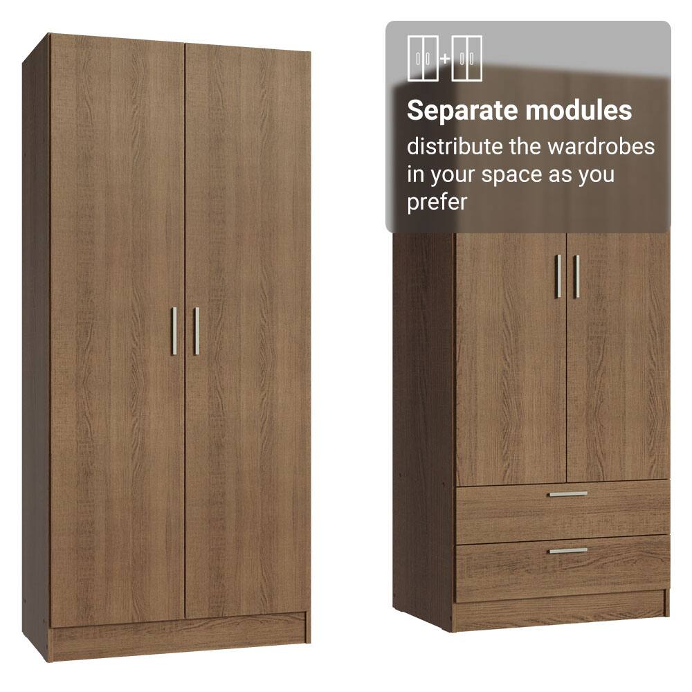 Separate modules distribute the wardrobes in your space as you prefer