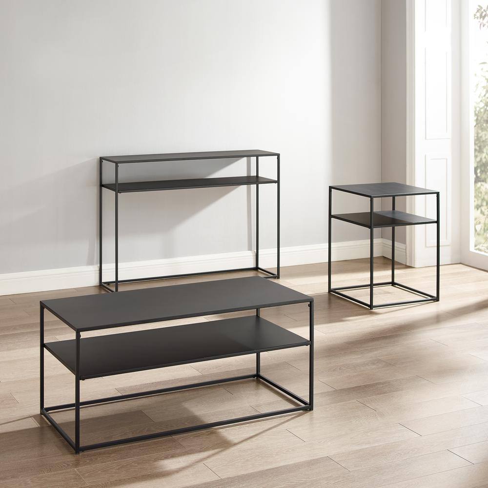 Alt View 6. Crosley Furniture - Braxton 3-Piece Coffee Table Set - Coffee Table - Matte Black.