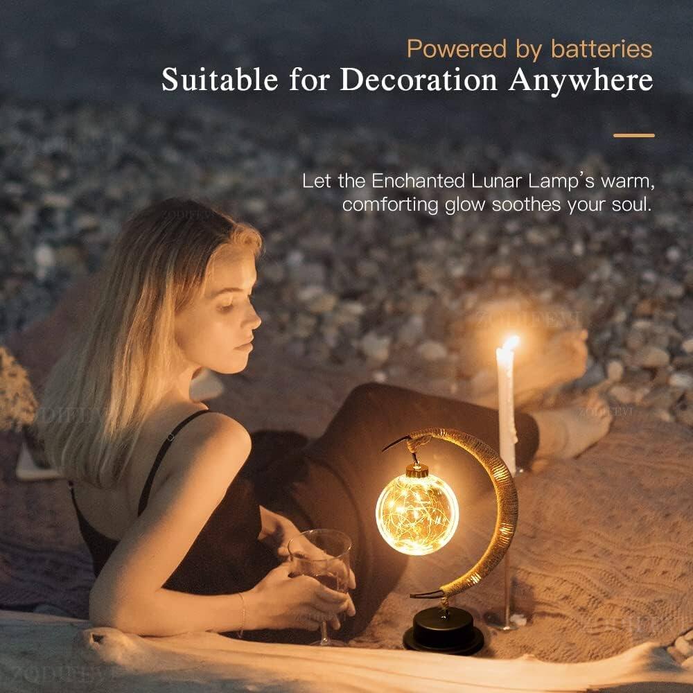 Powered by batteries  
Suitable for Decoration Anywhere  

Let the Enchanted Lunar Lamp's warm, comforting glow soothes your soul.