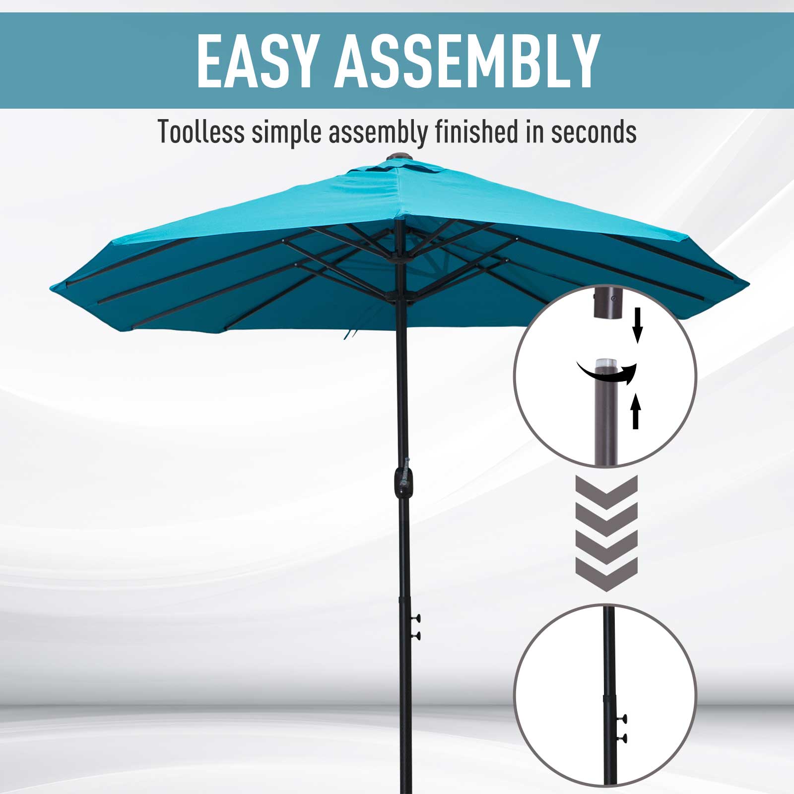EASY ASSEMBLY
Toolless simple assembly finished in seconds