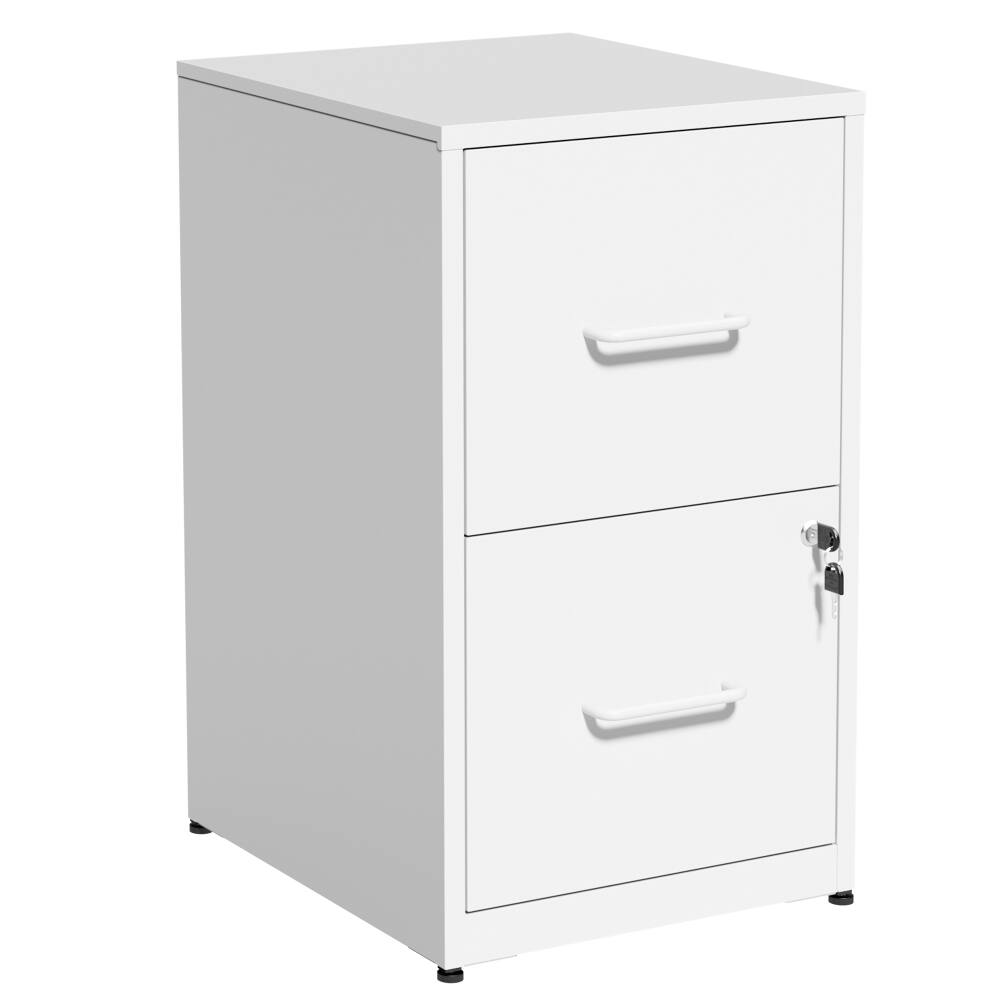 Alt View 8. Loheer - Loheer 2 Drawer Lockable Metal File Cabinet White Vertical Under Desk Steel Filing Cabinet Heavy Duty Office Storage.