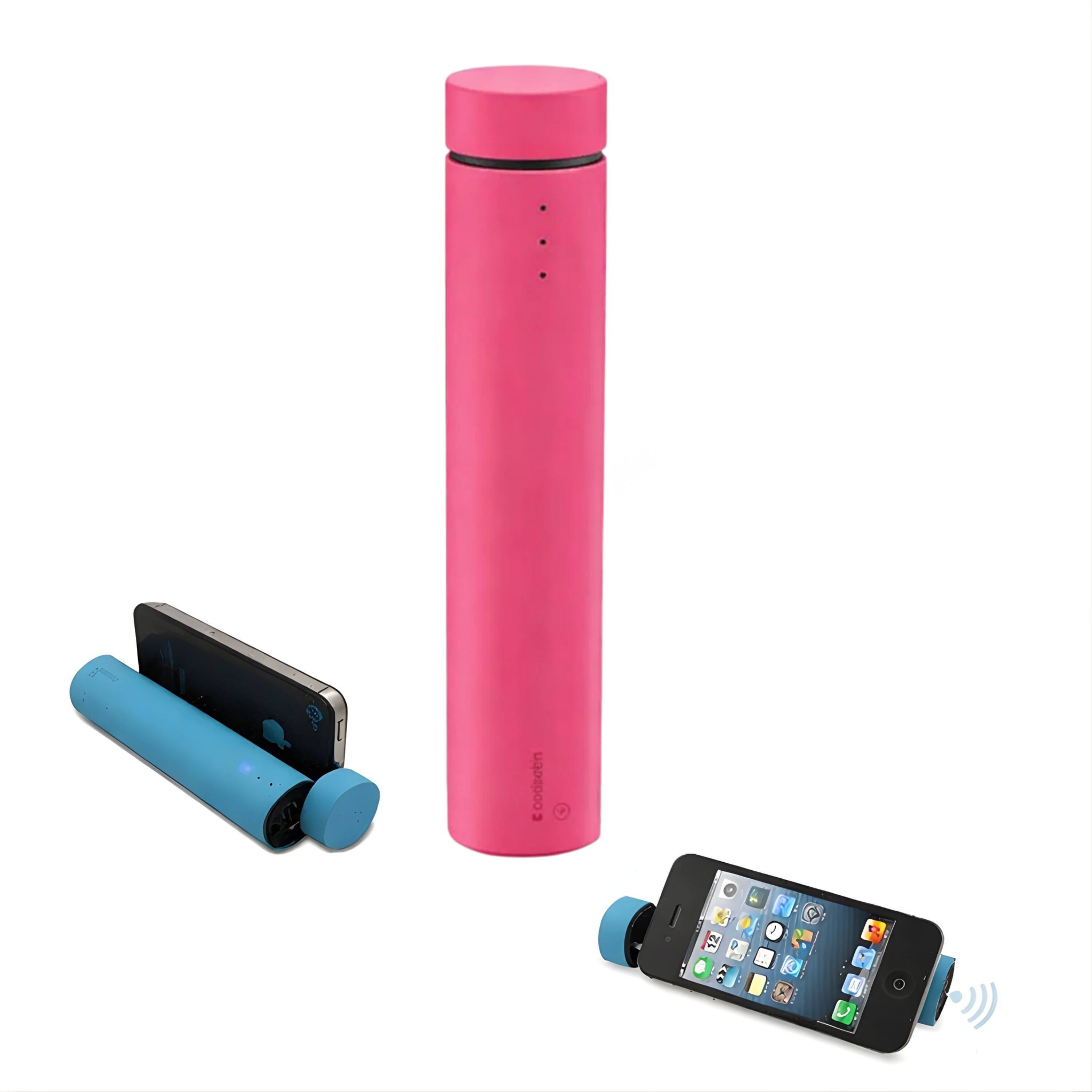 Angle. Kitcheniva - DUO Power Extender Power Bank With Speaker For Phones And Tablets Pink - Pink.