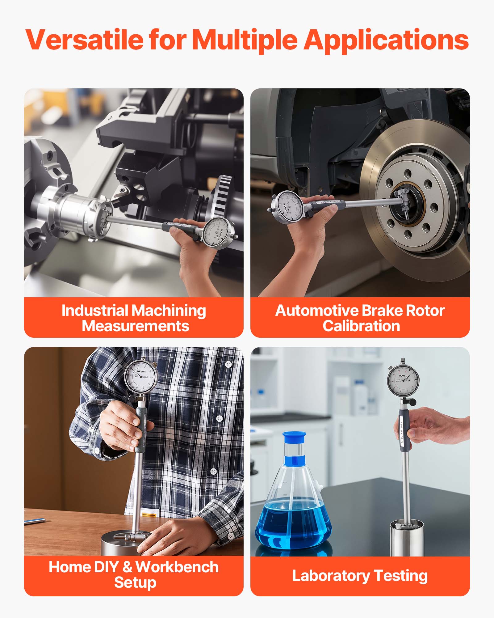 Versatile for Multiple Applications

- Industrial Machining Measurements
- Automotive Brake Rotor Calibration
- Home DIY & Workbench Setup
- Laboratory Testing