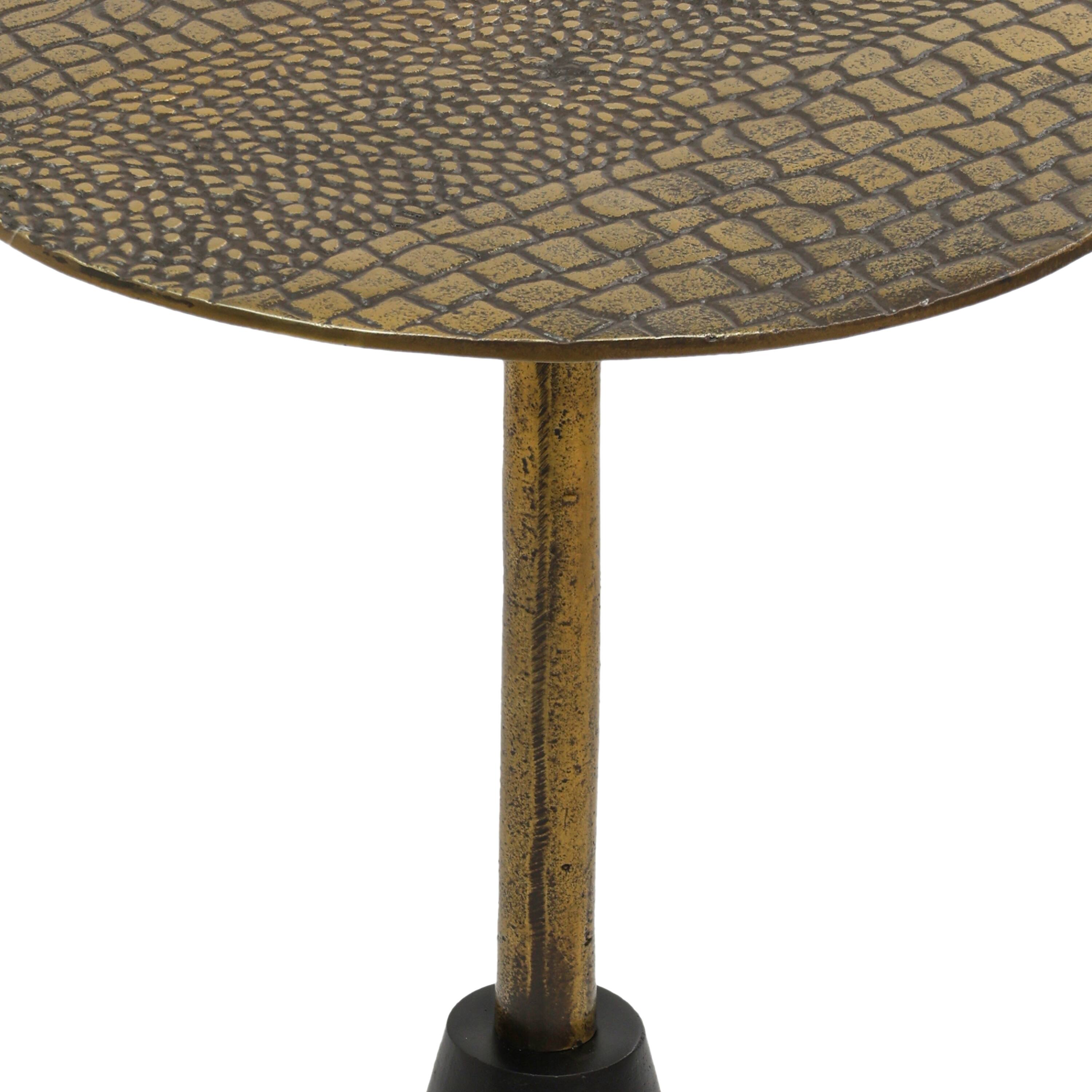 Alt View 2. Manhattan Lane - Zavra 21.5" Side End Drink Table | Aluminum Cast Craftmanship - Antique Brass, Black.
