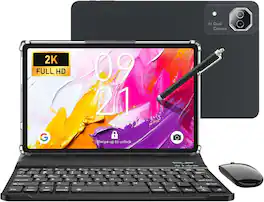 MEIZE - Android 15 Tablet 2026 Latest 12 inch 2K Large Tablets, 8+32GB 256GB+1T Expandable Tablets with G99 Octa-Core 2.2Ghz - Gray