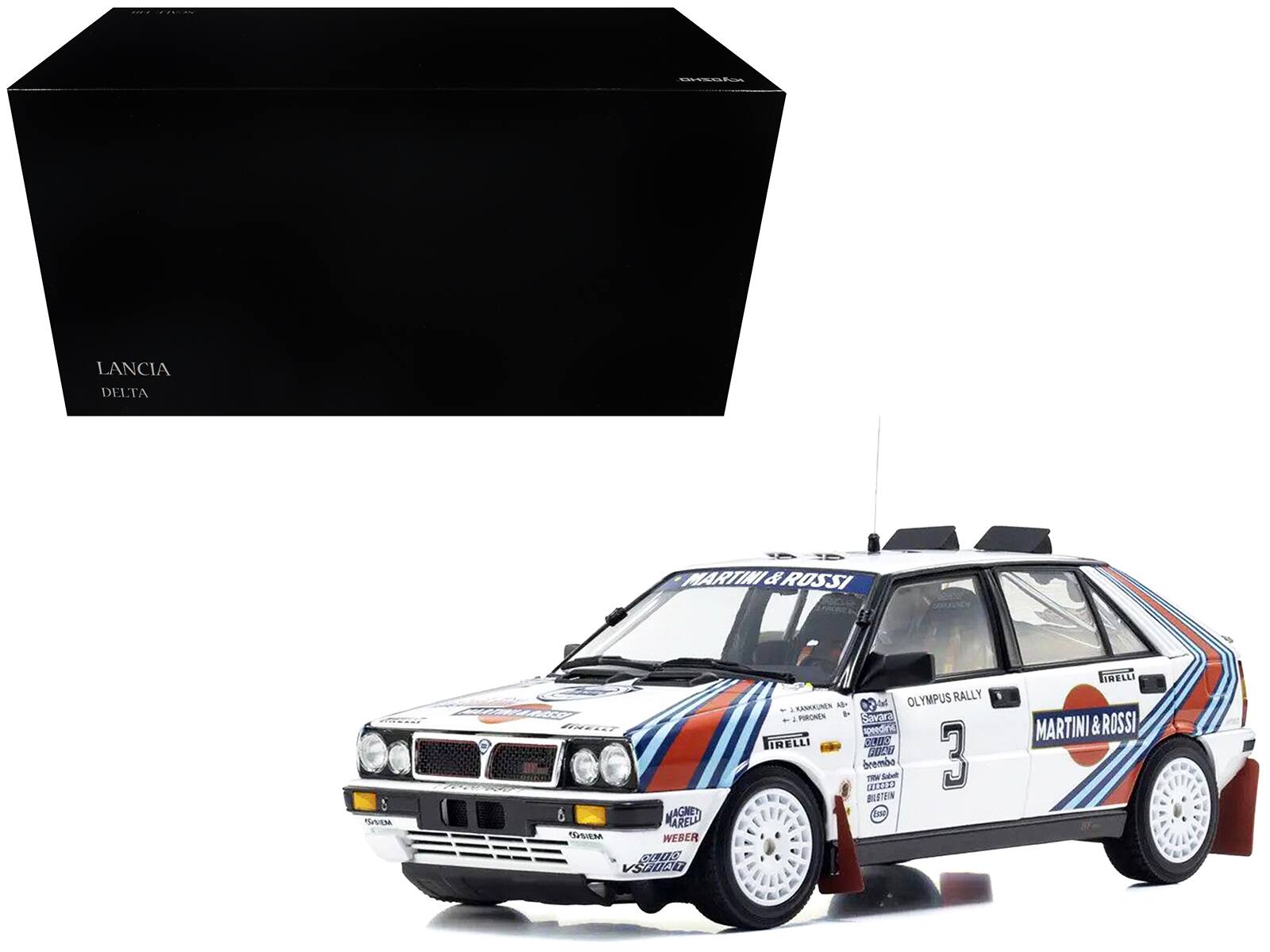 Lancia Delta HF 4WD #3 "Martini Racing" Winner "Olympus Rally" (1987) 1/18 Diecast Model Car by Kyosho