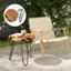 Alt View 2. Costway - 20" Round Teak Wood End Table Solid Live Edge Outdoor Side Table with Metal Frame - Brown.