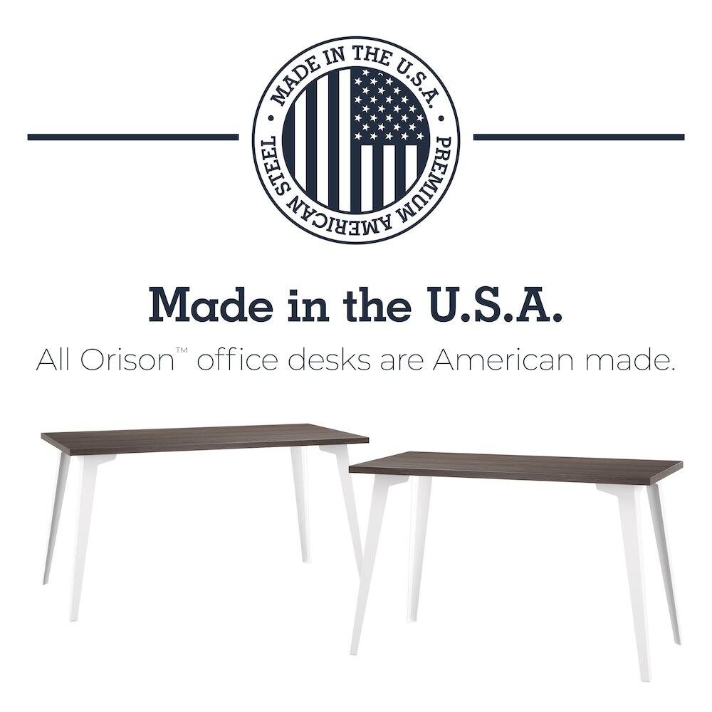 Made in the U.S.A.  
All Orison™ office desks are American made.