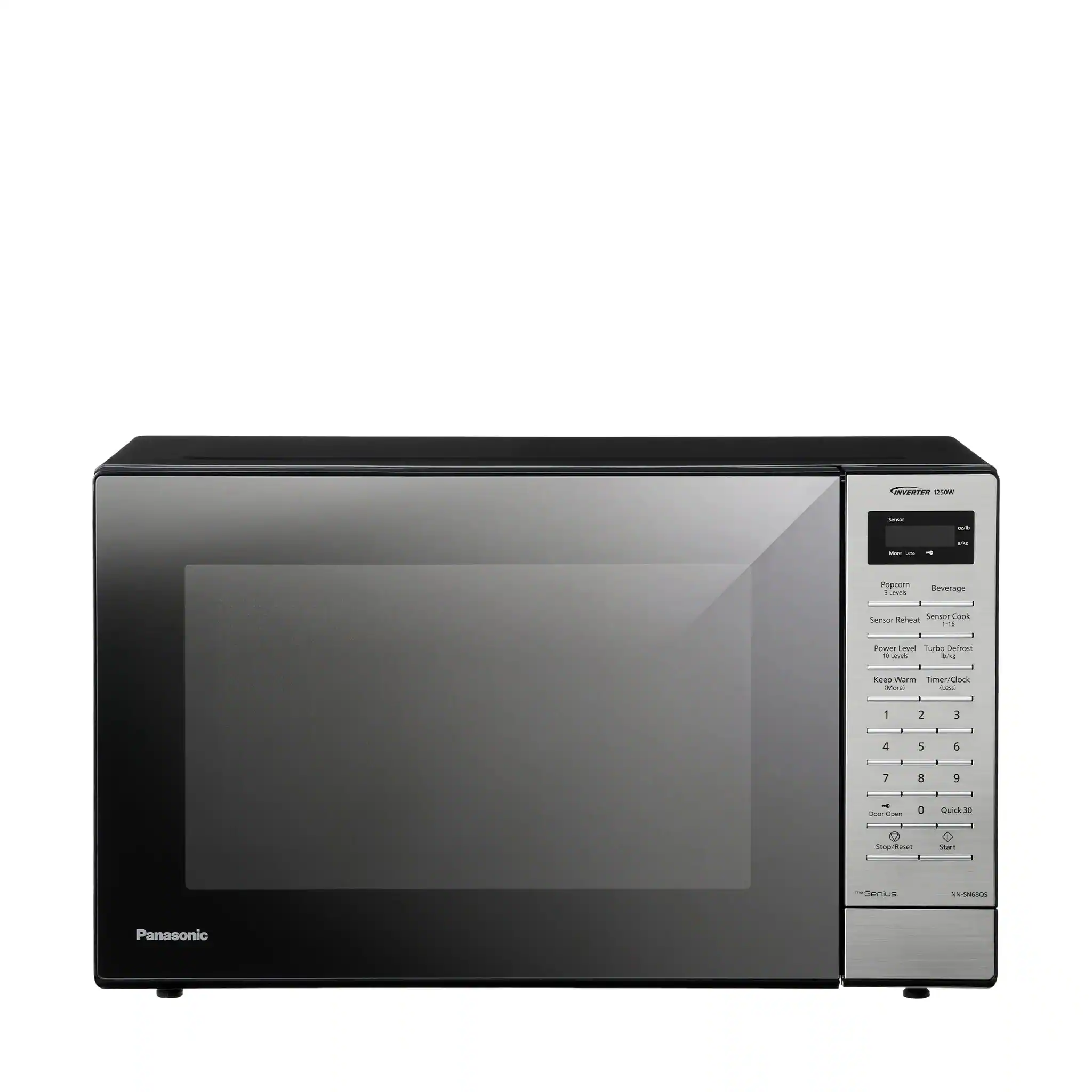INVENTER 250W

Server

1/4
WITH 25
Popcorn Javels
Beverage
Sensor Reheat Sensor Cook 0%
Power Level Turbo Defrost Keep bld
Keep Warm Timed Clock More) best
-
2
3
4
5
6
7
8
9
Y Door Open
Quick 30
Stop/Reset
Start
Genius
WAND
Panasonic