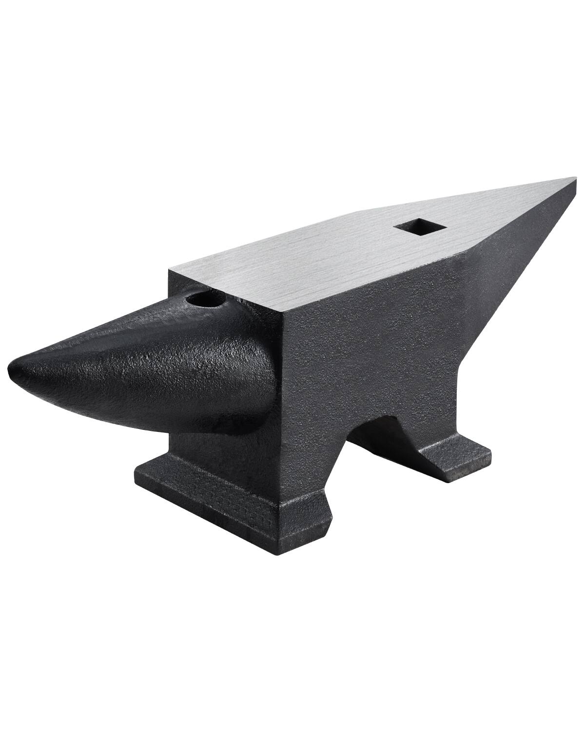 Front. VEVOR - Cast Iron Anvil, 22 Lbs/10kg Single Horn Anvil, with Large Countertop and Stable Base, High Hardness Rugged Round Horn - Black.
