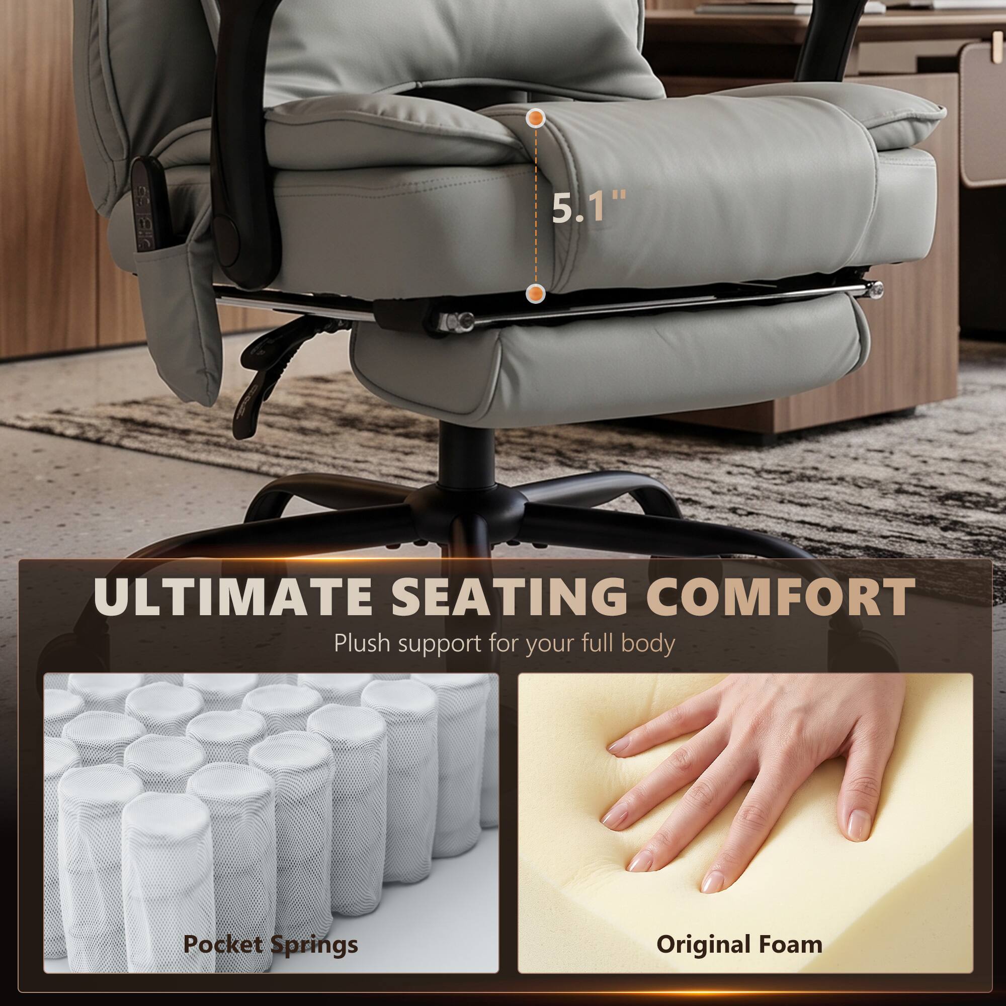 5.1"  
ULTIMATE SEATING COMFORT  
Plush support for your full body  
Pocket Springs  
Original Foam
