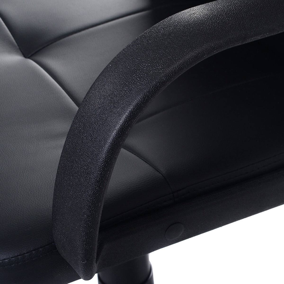 Alt View 2. WELLFOR - PU Leather Ergonomic Midback Office Chair - Black.