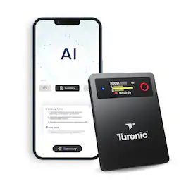 Turonic - L813 AI Voice Recorder with AI Technology – 128GB, USB-C, Dual Mics, Noise Canceling, Transcription, File Security - Black