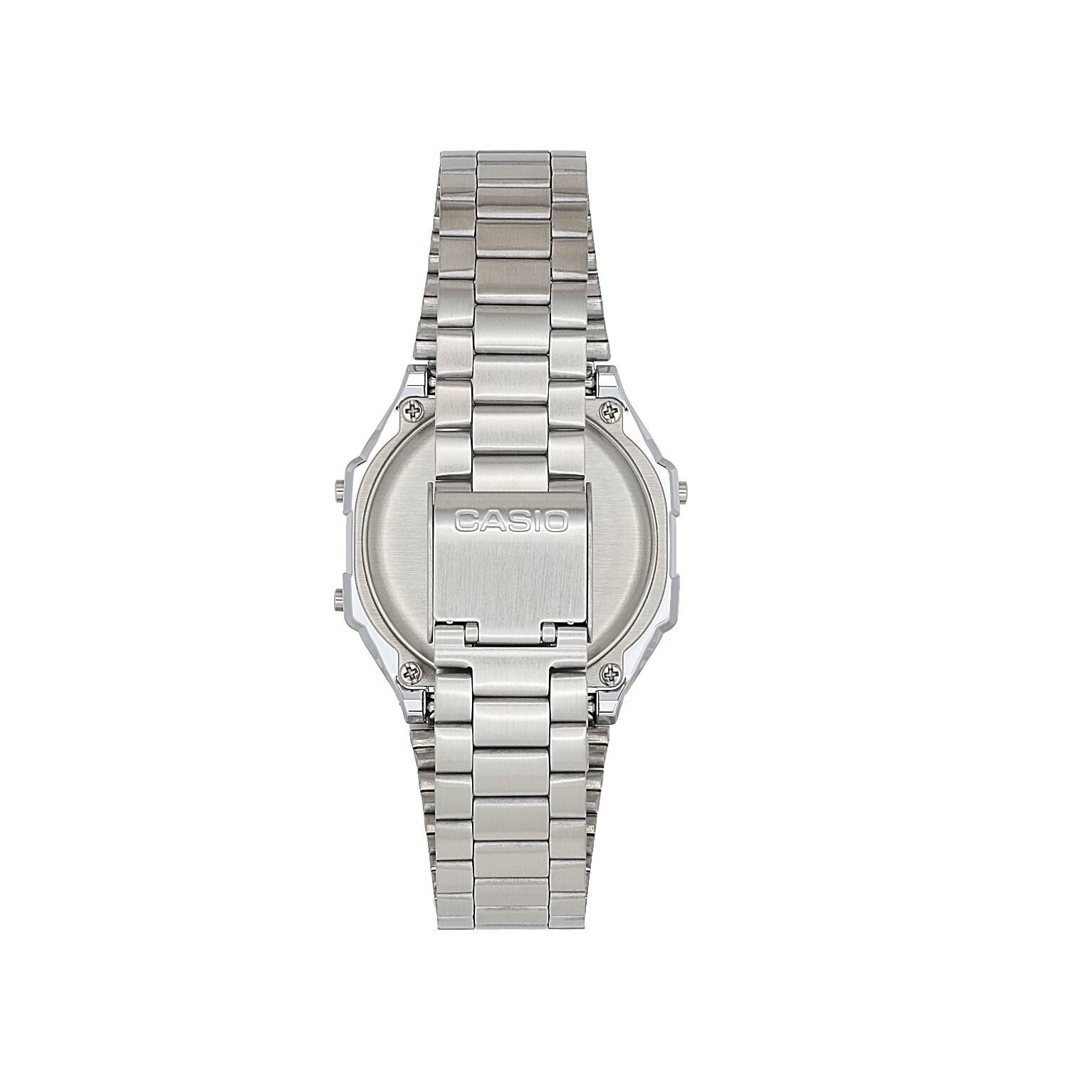 Alt View 3. Casio - Casio Digital Watch with Illuminator Display and Stainless Steel Bracelet - A168W-1 - Silver.