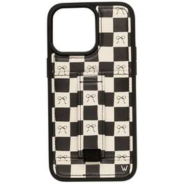 Walli Cases - Phone Case with Wallet and Finger Strap for iPhone 13 - Bow Noir