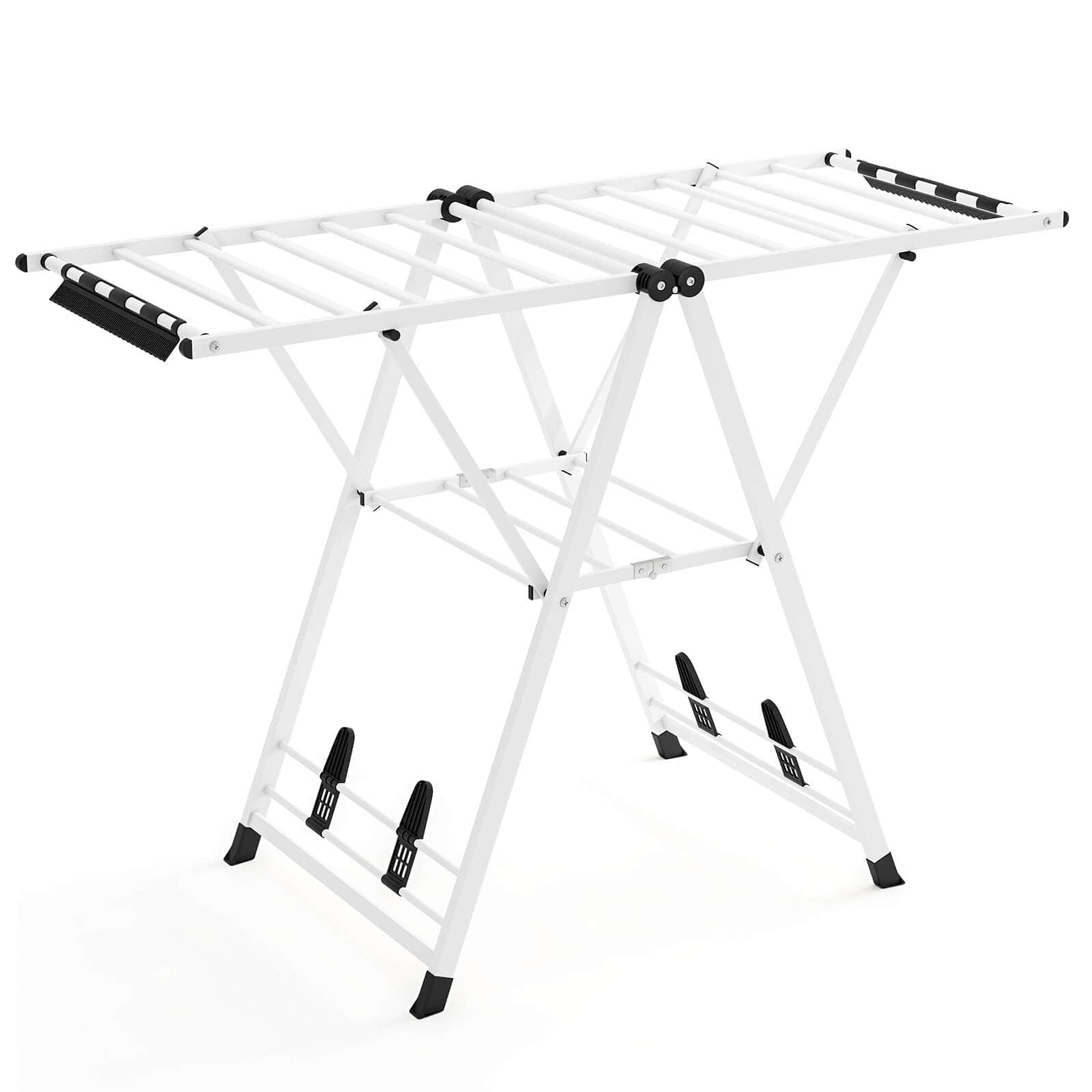 Costway - Foldable Metal Laundry Drying Rack with Height Adjustable Wings, 16 Drying Rails - White price history on PriceWatchPro