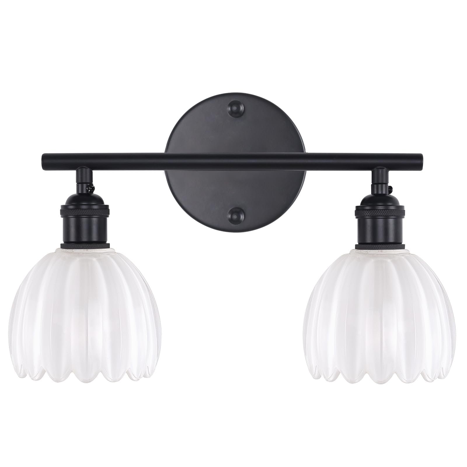 2 Heads-Black Base-Tulip White-Hardwired