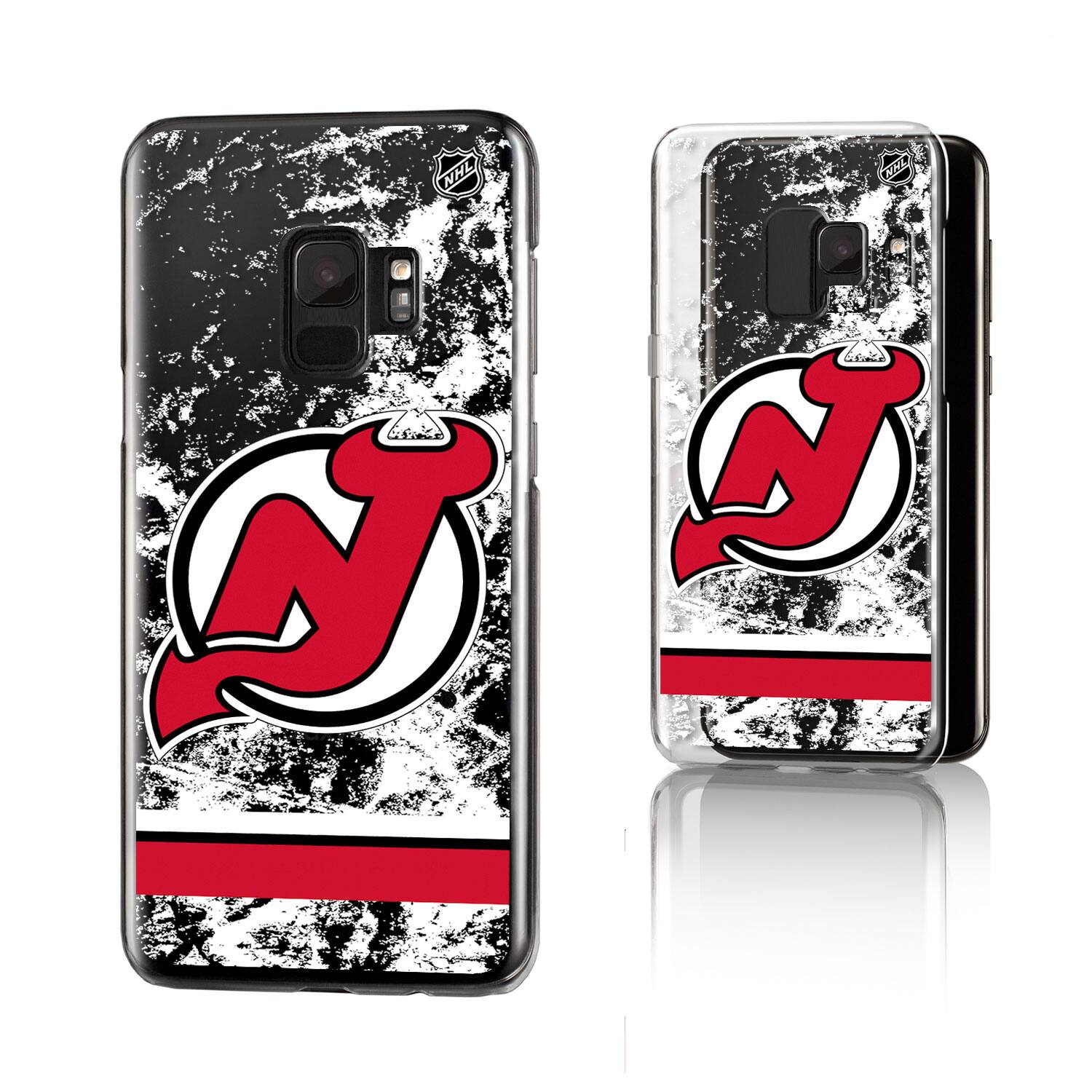 Alt View 2. Keyscaper - New Jersey Devils Galaxy Stripe Clear Ice Case - S23 Ultra - Multicolor.